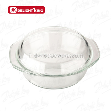 Casserole en verre borosilicaté avec couvercle en verre Ensembles d&#39;ustensiles de cuisine